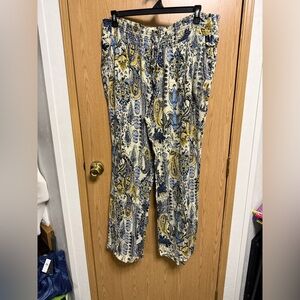 Maurices Blue and Yellow Patterned Pants